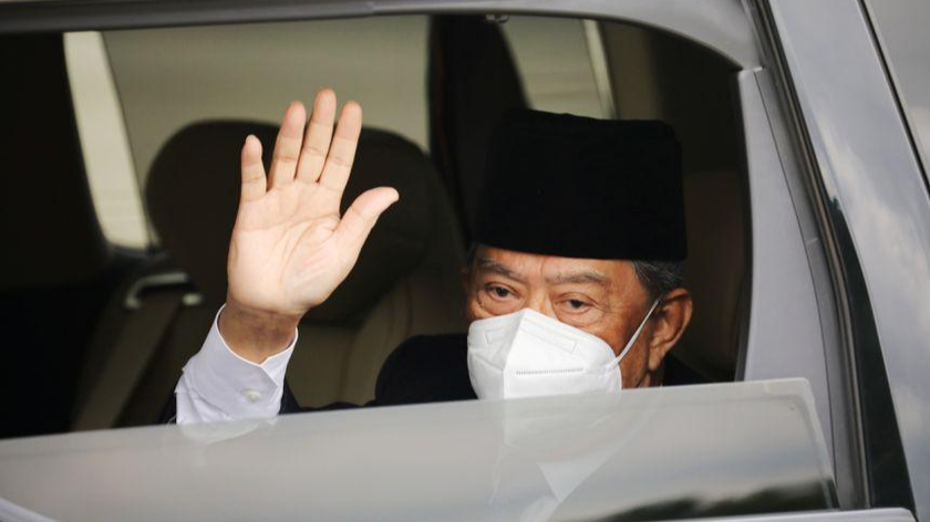 Thủ tướng Malaysia Muhyiddin Yassin đến Cung điện Quốc gia để tiếp kiến Quốc vương.