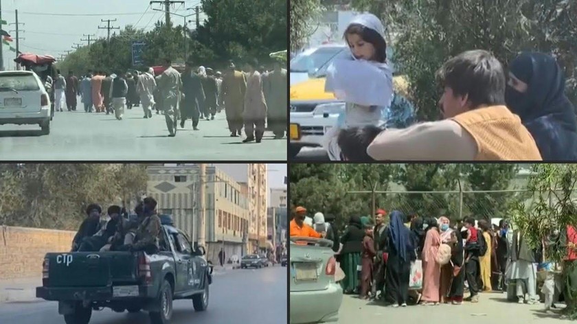 Hình ảnh đường phố của Thủ đô Kabul sau khi Taliban chiếm đóng. Ảnh: AFP/Youtube
