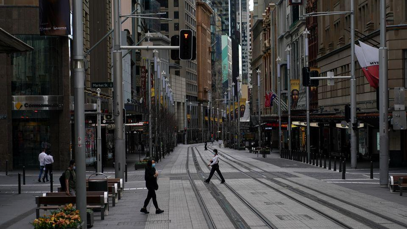 Những đường phố vắng lặng của Sydney trong thời gian phong tỏa. Ảnh: Reuters