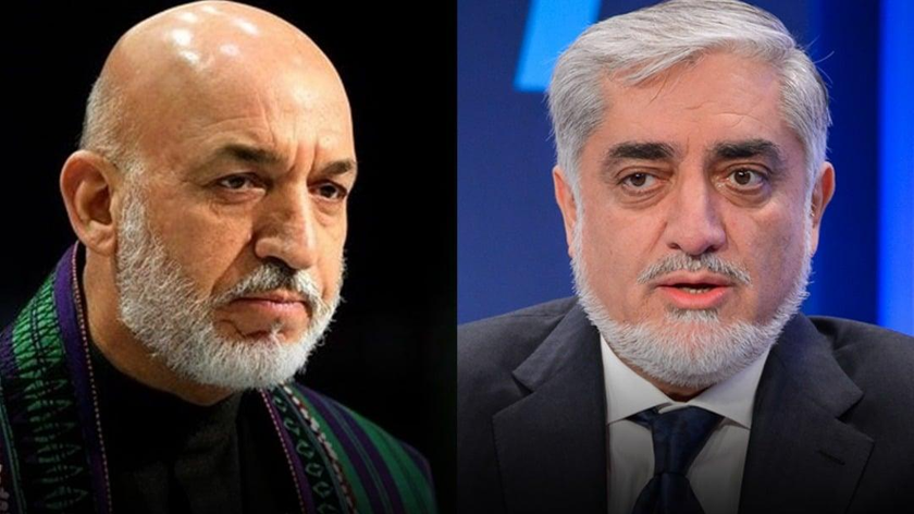 Tổng thống Afghanistan Hamid Karzai và người đứng đầu Hội đồng Cấp cao về Hòa giải Quốc gia Abdullah Abdullah. 