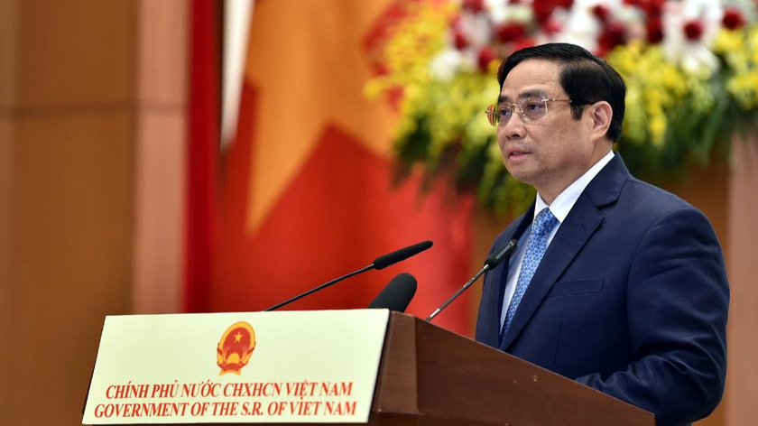 Thủ tướng Chính phủ Phạm Minh Chính phát biểu tại lễ kỷ niệm 76 năm Quốc khánh nước Cộng hòa xã hội chủ nghĩa Việt Nam - Ảnh: VGP/Nhật Bắc