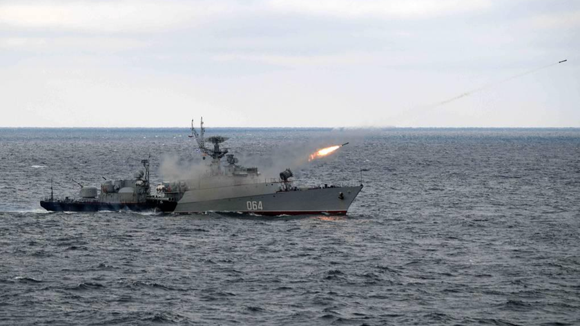 Tàu tác chiến chống ngầm cỡ nhỏ Yeisk Alexei Druzhinin. Ảnh: Văn phòng Thông tin và Báo chí Tổng thống Nga (phát qua TASS)