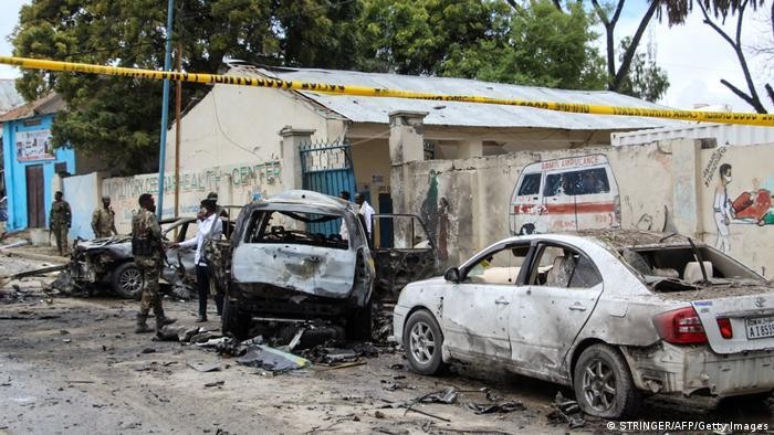 Lái xe đã kích nổ tại một trạm kiểm soát của cảnh sát gần dinh thự Tổng thống. Ảnh: AFP
