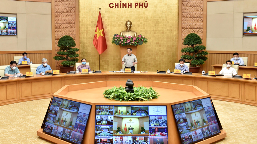 Thủ tướng Chính phủ Phạm Minh Chính chủ trì cuộc họp trực tuyến của Ban Chỉ đạo Quốc gia phòng, chống dịch COVID-19 sáng 25/9.