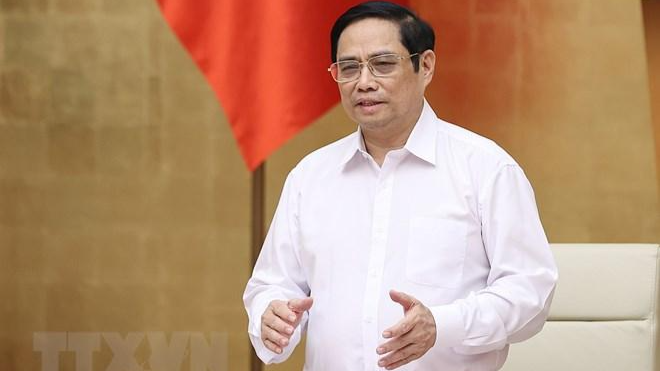 Thủ tướng Phạm Minh Chính phát biểu kết luận phiên họp thường kỳ tháng 9 của Chính phủ. 