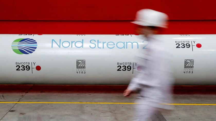 Đường ống dẫn khí của Nord Stream 2 tại nhà máy cán ống Chelyabinsk ở Chelyabinsk, Nga. Ảnh: Reuters (chụp ngày 26/2/2020)