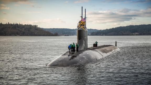 Tàu USS Connecticut được nhìn thấy đang khởi hành thử nghiệm trên biển năm 2016. Ảnh: CNN