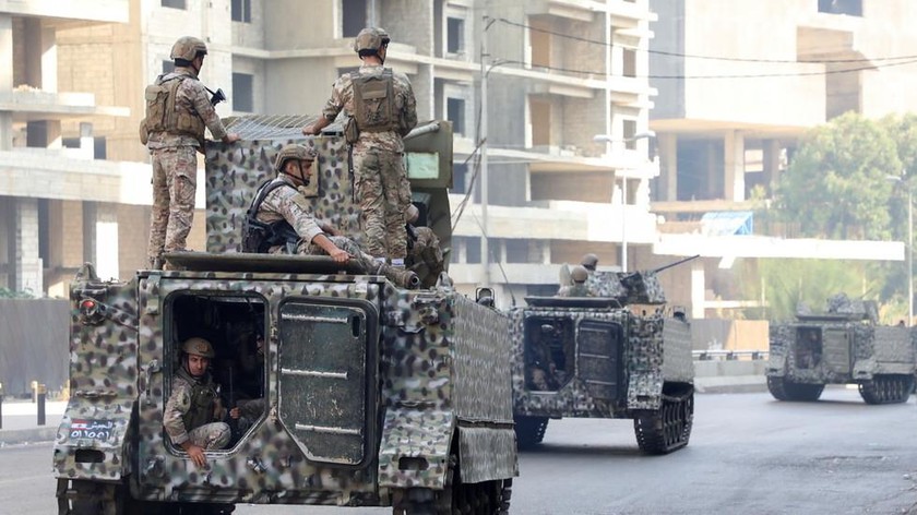 Quân đội tuần tra sau khi có đụng độ ở Beirut, Lebanon ngày 14/10/2021. Ảnh: Reuters