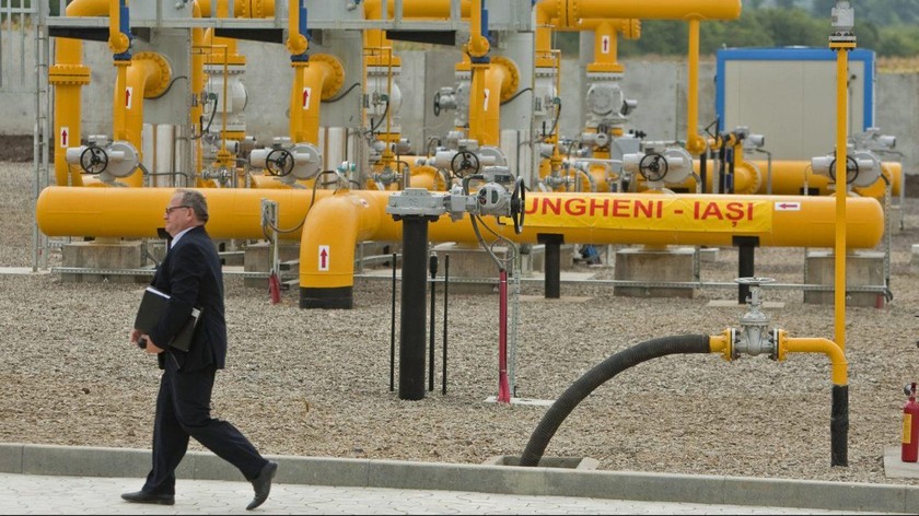 Đường ống dẫn khí Iashi-Ungheni Moldova-Romania ở Zagionarya, quận Ungheni. Ảnh: EPA
