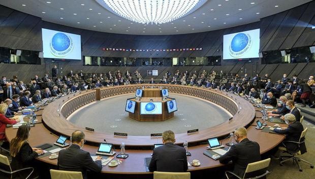Hội đồng NATO-Nga tại trụ sở của Liên minh ở Brussels ngày 12/1/2022. Ảnh: NATO/Anadolu Agency