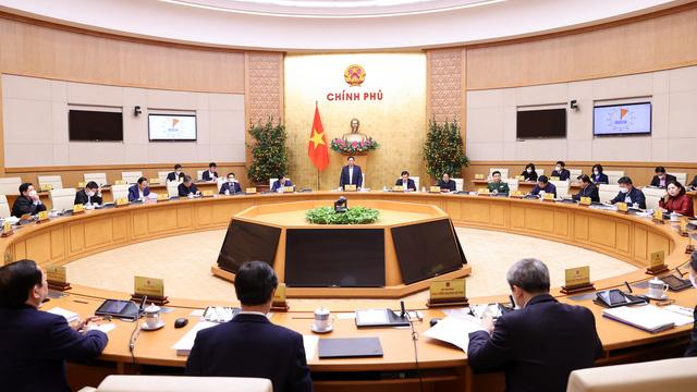Thủ tướng Phạm Minh Chính yêu cầu tập trung hơn nữa cho công tác xây dựng hoàn thiện thể chế. Ảnh: VGP/Nhật Bắc