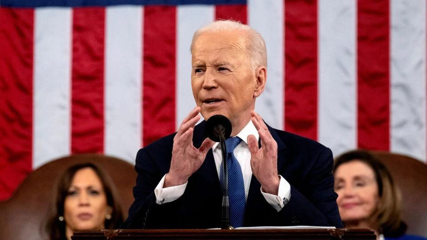 Tổng thống Mỹ Joe Biden phát biểu trước Quốc hội Mỹ ngày 1/3/2022. Ảnh: Reuters