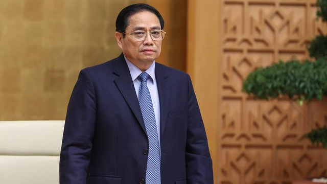 Thủ tướng Phạm Minh Chính phát biểu khai mạc phiên họp Chính phủ thường kỳ tháng 2/2022. Ảnh: VGP/Nhật Bắc
