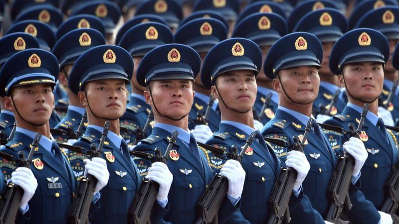 Đội hình của Lực lượng Không quân Quân Giải phóng Nhân dân Trung Hoa (PLA) tham gia cuộc diễu binh kỷ niệm 70 năm thành lập nước Cộng hòa Nhân dân Trung Hoa tại Bắc Kinh, ngày 1/10/2019. Ảnh: Tân hoa xã