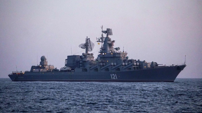 Tàu tuần dương tên lửa Moskva của Hạm đội Biển Đen Nga. Ảnh: Sputnik