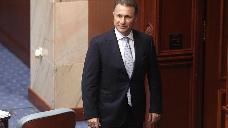 Ông Nikola Gruevski từ chức Thủ tướng sau vụ bê bối nghe lén năm 2015. Ảnh: AP