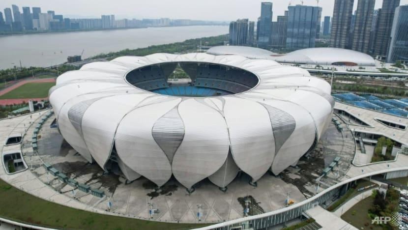 Sân vận động tại thành phố Hàng Châu (Trung Quốc) đã sẵn sàng cho Đại hội thể thao châu Á 2022. Ảnh: AFP 