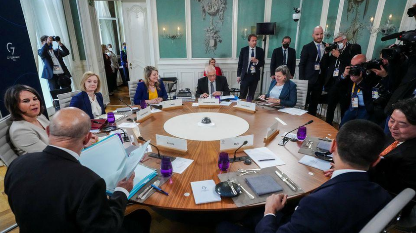 Hội nghị thượng đỉnh Ngoại trưởng G7 ở Weissenhaeuser Strand, Đức, ngày 13/5/2022. Ảnh: Reuters