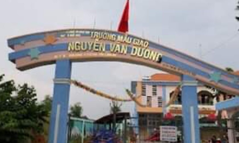 Trường mẫu giáo Nguyễn Văn Dương, nơi xảy ra vụ việc.