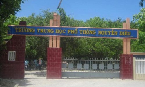 Trường THPT Nguyễn Diêu, nơi xảy ra vụ việc.