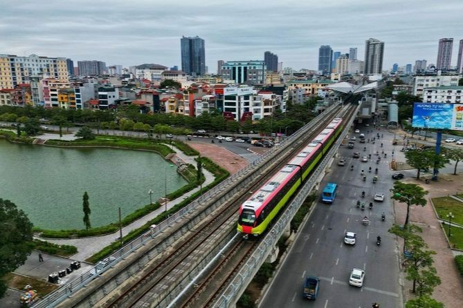 Dự kiến quý II năm 2024 sẽ khai thác thương mại đường sắt Nhổn - ga Hà Nội. (Hình: Văn Sơn)