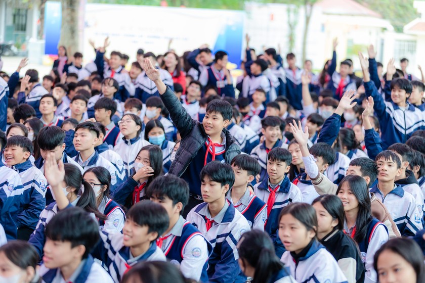 Học sinh Trường THCS Cổ Loa hào hứng tham gia Tọa đàm. (Nguồn: MSD) 
