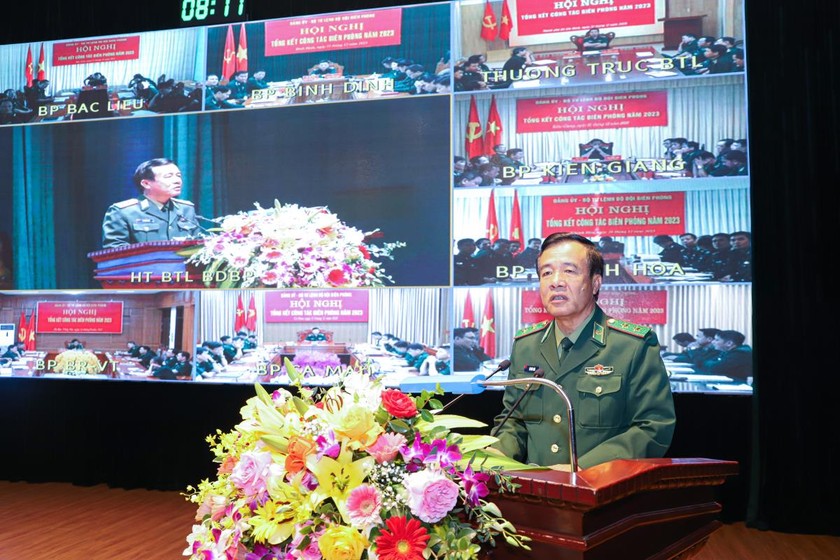 Trung tướng Lê Đức Thái phát biểu chỉ đạo tại Hội nghị. (Ảnh: Lam Hạnh)