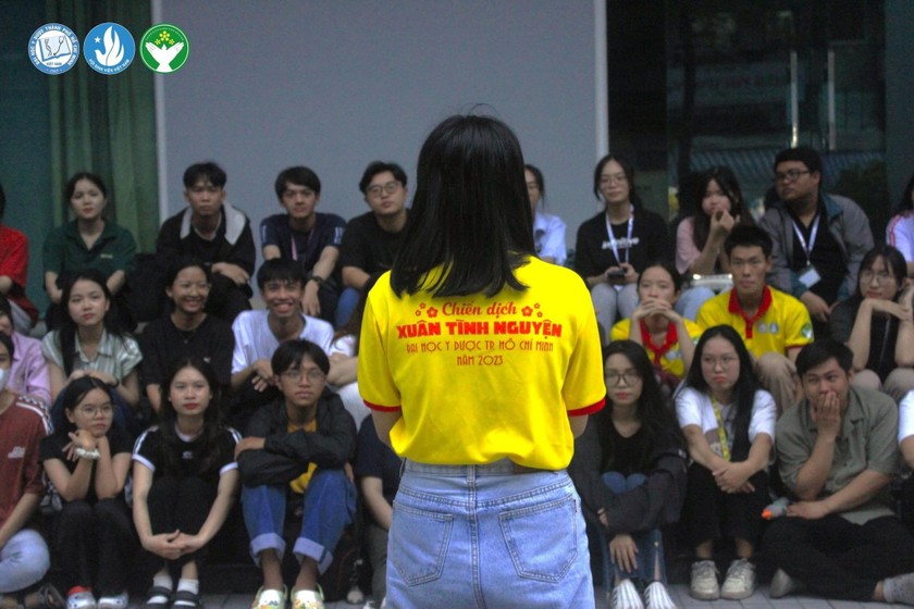 Buổi gặp mặt đầu tiên của “Đội hình Xuân Xanh - Chiến dịch Xuân tình nguyện 2024” của sinh viên Đại học Y Dược TP Hồ Chí Minh. (Ảnh: FP Xuân tình nguyện Đại học Y Dược TP Hồ Chí Minh) 