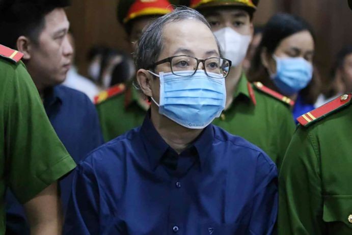 Bị cáo Nguyễn Minh Quân trong vụ án xử hồi tháng 12/2023. (Ảnh: Đông Hòa)