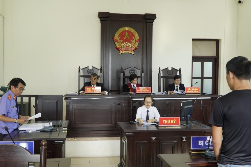 Phiên tòa xử phạt đối tượng Thái tại TAND quận 6, TP HCM ngày 28/2/2024. (Nguồn: TTVHTT quận)