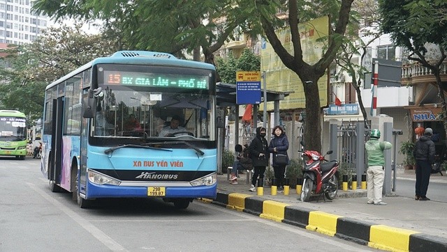 Hà Nội đang rà soát các tuyến buýt để hợp lý hóa mạng lưới vận tải hành khách công cộng (Ảnh: Transerco)