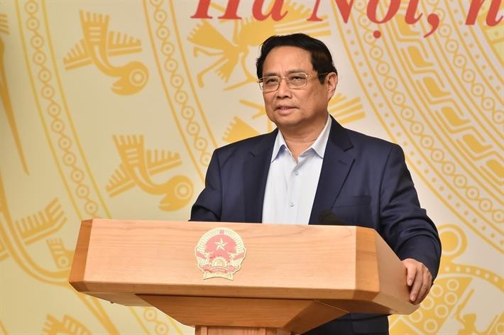 Thủ tướng Phạm Minh Chính phát biểu kết luận phiên họp. Ảnh: MOET