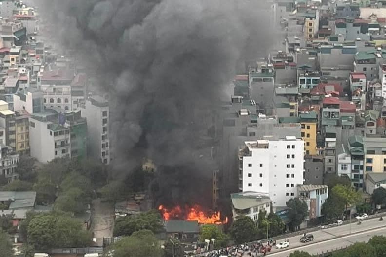 Vụ cháy xảy ra ngày 5/4 tại Hà Nội.