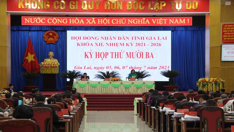 Quang cảnh kỳ họp HĐND tỉnh Gia Lai.