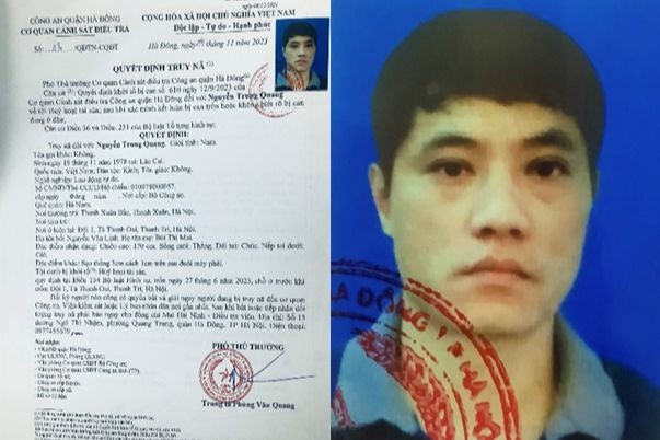 Quyết định truy nã đối tượng Nguyễn Trung Quang