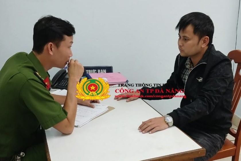 Cơ quan Cảnh sát điều tra Công an TP Đà Nẵng làm việc với Võ Thành Tám.
