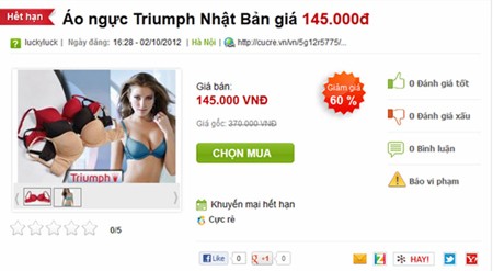 lNhững quảng cáo rao bán áo ngực chính hãng giá rẻ đang tràn lan trên mạng Internet. (Ảnh minh họa)