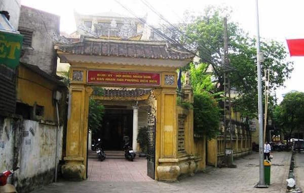 Trụ sở UBND phường Điện Biên (quận Ba Đình, Hà Nội), nơi bà Lương bị bỏng và tử vong sau đó.