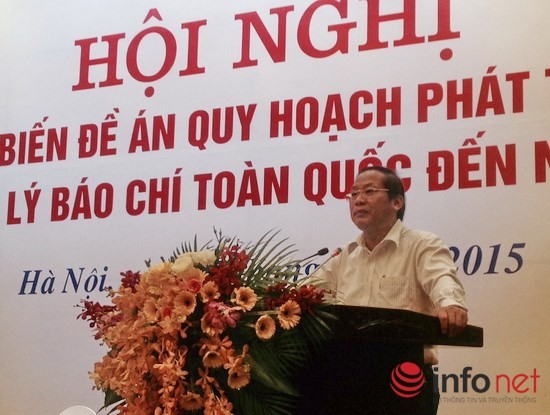 Thứ trưởng Bộ TT&TT Trương Minh Tuấn công bố nội dung Quy hoạch báo chí đến năm 2025. Ảnh: B.M