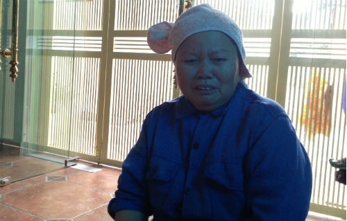 Bà Nguyễn Thị Khoai trao đổi với phóng viên Báo Pháp Luật Việt Nam.