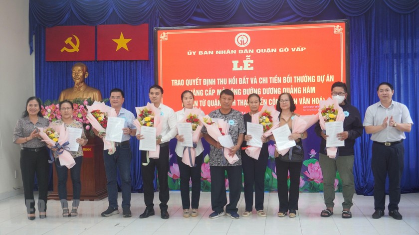 Ngày 25/7/2023, UBND quận Gò Vấp đã tổ chức lễ trao quyết định thu hồi đất và chi trả bồi thường cho các hộ dân
