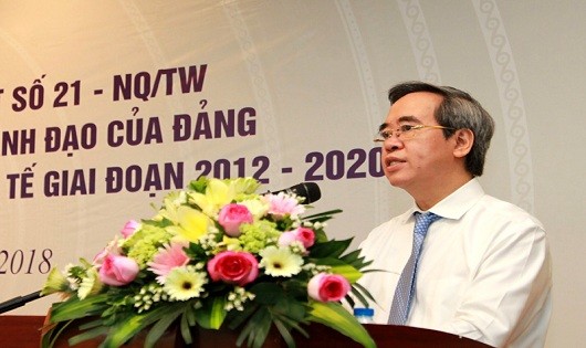 Uỷ viên Bộ Chính trị, Bí thư Trung ương Đảng, Trưởng ban Kinh tế Trung ương Nguyễn Văn Bình phát biểu chỉ đạo tại Hội nghị.