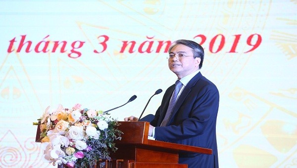 Ông Trần Mạnh Hùng - Chủ tịch HĐTV Tập đoàn VNPT phát biểu về việc xây dựng Trục liên thông văn bản quốc gia.