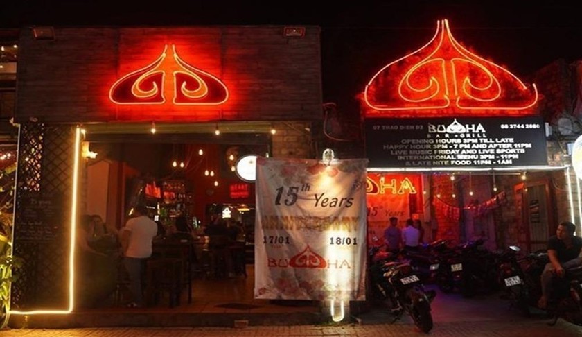 Buddha Bar & Grill trên đường Thảo Điền, quận 2, trước khi bị đóng cửa ngày 15/3. Ảnh: Buddha.
