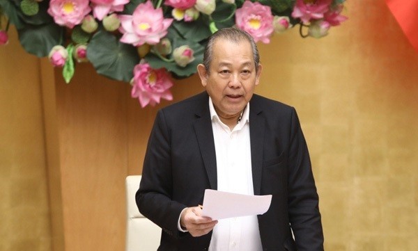 Phó Thủ tướng Thường trực Chính phủ Trương Hoà Bình khi chủ trì cuộc họp. Ảnh: VGP.