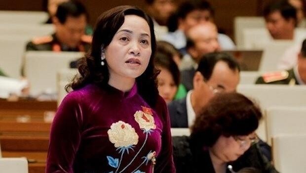 Bà Nguyễn Thị Thanh tại nghị trường. Ảnh: Trung tâm báo chí Quốc hội