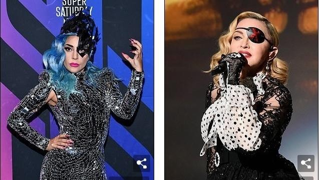 Lady Gaga (trái) và Madonna (phải).