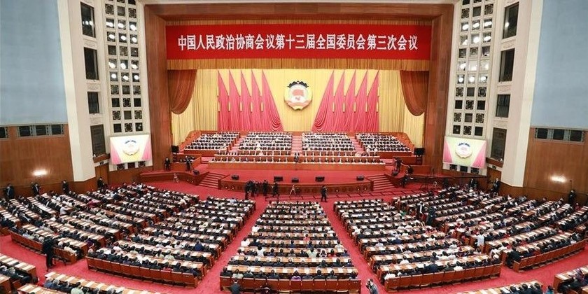 Kỳ họp quốc hội thứ 13 của Trung Quốc tại Đại lễ đường Nhân dân ở Bắc Kinh. Ảnh: Xinhua.