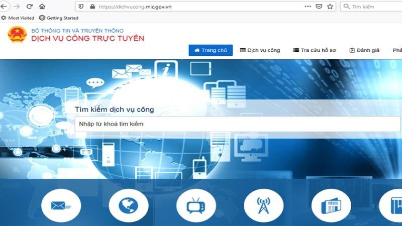 Cổng dịch vụ công trực tuyến của Bộ TT&TT tại địa chỉ https://dichvucong.mic.gov.vn.