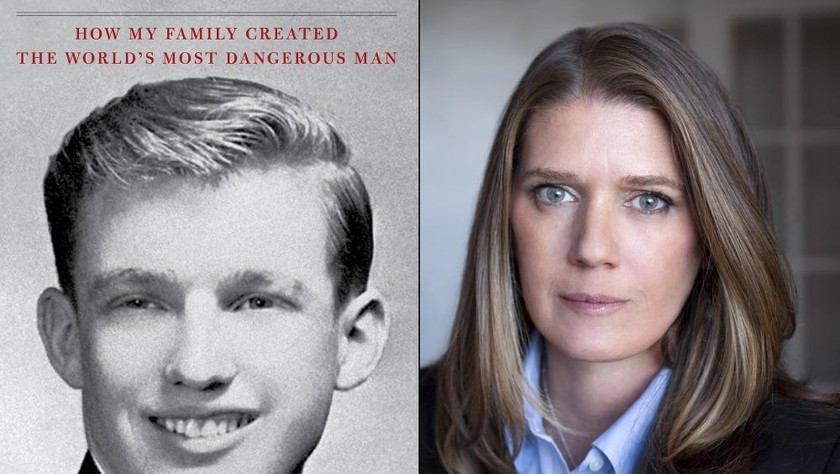 Bìa cuốn sách (trái) và bà Mary Trump, cháu gái Tổng thống Mỹ Donald Trump. Ảnh: Simon & Schuster.